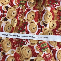 HOBBY LOBBY NOSTALGIC CHRISTMAS BEARS PATTERN FABRIC – 2.5 YARDS