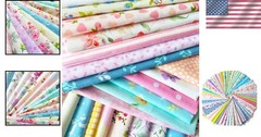 Assorted Flower Patterns Cotton Fabric Squares – 50pcs 10×10 for DIY Projects