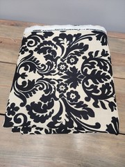 Waverly Essence Gray Off White Damask Upholstery Fabric 4 yards