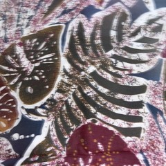 Stylized Marine Fish & Shell Hand Block Print Cotton Fabric – 1.8 Yards x 44″W