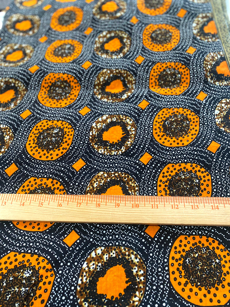 21st Century Textiles Polytex Tanzania print fabric 58″ x 38″(brown & orange)