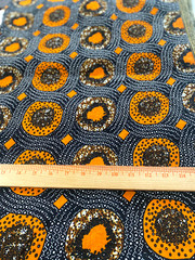 21st Century Textiles Polytex Tanzania print fabric 58″ x 38″(brown & orange)