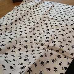 Vintage Coordinating Cotton Fabrics Black/White Solid & Print 4+ Yards NOS