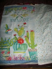 Say Yes To New Adventures~~Cactus Panel & Arrow Backing~~Wilminton~~ 23″ X 44″