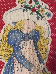 Holly Hobbie Doll Cotton Fabric Crib Blanket Quilt 34×43”