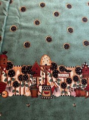 Debbie Mumm Birdhouses, Sunflowers Double Border Cotton Fabric 1/2 Yard New