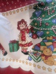 Daisy Kingdom Raggedy Ann Andy Christmas Border Fabric #1758 Cotton 44 X 3 yards