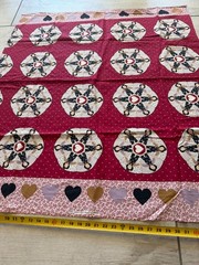 VTG Country Classic Simple Traditions Ameritex Fabric Houses Hearts Folk Art 3YD