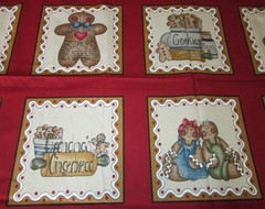 Vtg Gingerbread Squares Fabric Dianna Marcum for MARCUS BROS TEXTILES 80 Squares