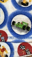 Vintage 90s Race Car Flannel Fabric Indy F1 Racing Flag Cotton 43” X 103” Approx