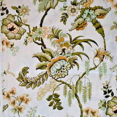 5 YDS 5th Avenue Designs Home Decor Fabric Yellow Jacobean Floral Glazed Cotton