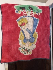 Holly Hobbie Doll Cotton Fabric Crib Blanket Quilt 34×43”