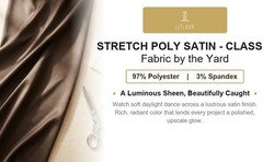 Stretch Poly Satin Fabric by the Yard 2-Way Woven 57/58″ Dresses Bridal Costume