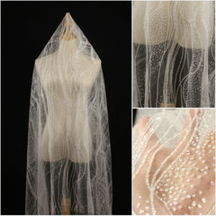 Glitter Tulle Mesh Fabric Bronzing Material for Wedding Dress DIY By Metre
