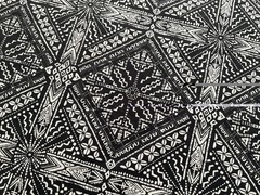 Fabric Flower Geometrical pattern Black & White Jo Ann 44”x 36”777