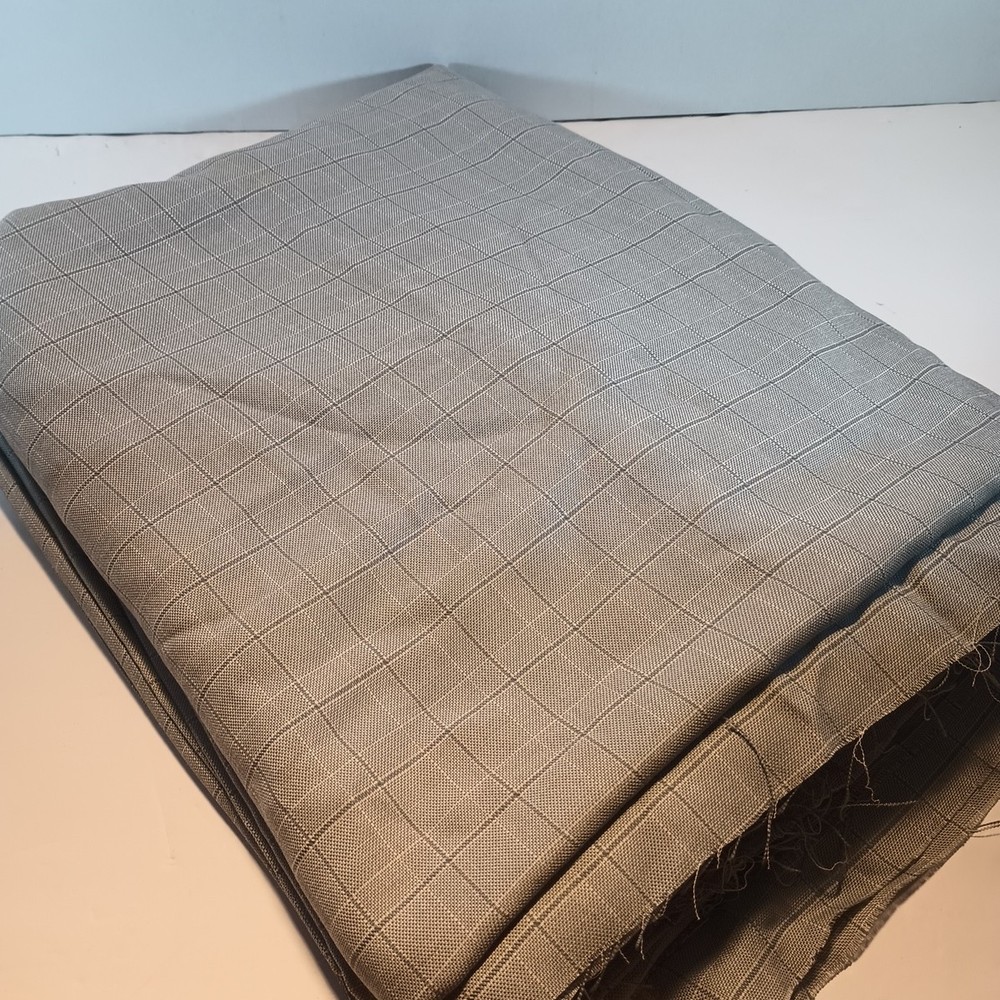 6 Yards Grey White Windowpane Plaid Oxford Fabric 60″ wide 100% Polyester