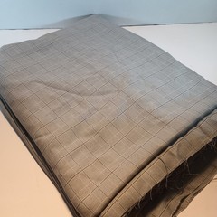 6 Yards Grey White Windowpane Plaid Oxford Fabric 60″ wide 100% Polyester