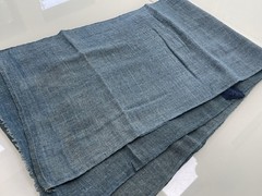 Antique Japanese BORO Light Indigo Kaya Mosquito Net Cotton Asagi Blue 82”