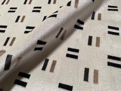 2YD KIRKBY K5219/01 Hammersmith Monochrome 100% Viscose Pile Geo Velvet Fabric