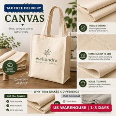 Canvas Fabric, Premium 10oz 100% Cotton Duck Canvas Fabric by The Yard, Canvas M