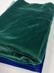 2 Pieces Velveteen Fabrics Green & Blue