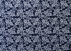 1/4 yard fabric Marshall Dry Goods White Flowers on Navy Blue Background