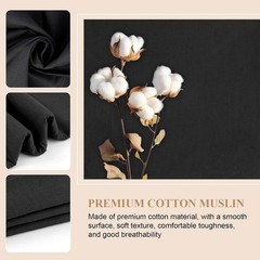 Easy Care Black Cotton Muslin – 59″ x 10 Yards for Garments