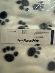 Lot of 6 New 2 Yard Anti-Pill Poly Fleece Fabric Paw Print Leopard Hearts 58/60″
