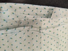 Vintage Seersucker Tiny Blue Rose’s Rosebud’s Baby Blue Background 1 Yard + 26″