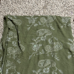 Silver and gold embroidered fabric Green with sequins 56″ wide one yard plus 30″