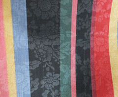 1 yard strong STRIPE w/muted flower over print cotton quilting fabric crafts OOP