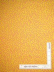 Pink Dots Fabric Scattered on Yellow Geometric Cotton Loralie Designs By Yard