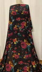 100% Silk Crepe De Chine Stunning Bold Floral Print Fabric By The Yard 55″ Wide