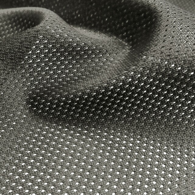 Dark Charcoal Gray Micro Mesh Athletic Jersey Fabric – 58″ Wide – Small Holes