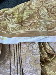 Brunschwig Fils Fabric 10 Yds Jacobean Ornate Baroque Floral Gold Accents 1996