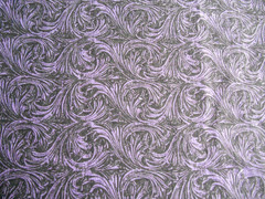 Vintage Cotton Fabric Purple Black Victorian Scroll Feathery Design 97″ x 44″