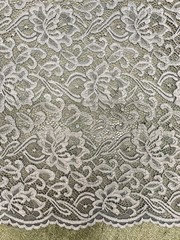Elaine SILVER GREY Floral Scalloped Nylon Spandex Stretch Lace Light Weight Fab
