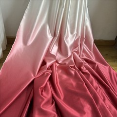 1M Satin Silky Gradient Color Fabric Soft Thick DIY Cloth for Wedding Dress Gown