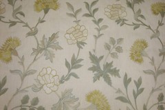 4.75 Yds Lee Jofa Fabric Ventana Leaf Embroidered Linen Upholstery Pillows 171″