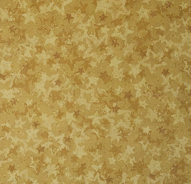 108 Quilt Backing Fabric Stars Gold Patriotic BENARTEX Cotton 3 CONTINUOUS YARDS