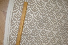 3 yds Stroheim Fabricut Fabric 100% Linen print Cameron Taupe Pillows 52″ x 113″