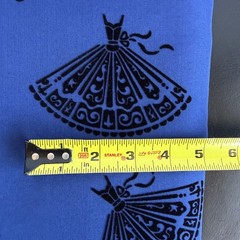 Black Princess Party Dress Textured Pattern Blue Fabric 58×80” Cotton Upholstery