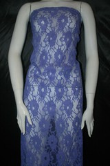 Crochet Lace Nylon Knit Fabric Floral Deep Periwinkle color by the yard