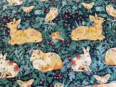 Free Spirit Land Art By Odile Bailloeul Mini Enchanted Forest PWOB025 navy BTY