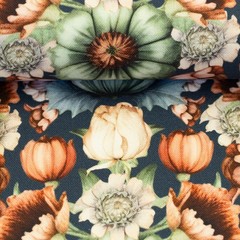 1m x 1.50m Victorian Damask Canvas Meterware Floral Print Oeko-Tex