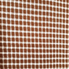 Vintage Double Knit Tube Fabric 2.72 Yards Brown White Houndstooth Check 1970s