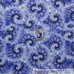 BonEful Fabric FQ Cotton Quilt Purple White Hippie Tone Calico Tie Dye Bright US