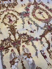 RARE Vtg Cotton FABRIC La Comedie Italienne Ledoux Hermes Scarf Style Art BTHY