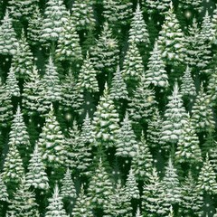 P&B Textiles – Believe – Large Packed Trees – Green, Fabric BTY