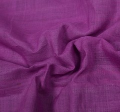 Sushila Vintage Purple Temple Border Scrap Saree Pure Cotton Woven Sari Fabric